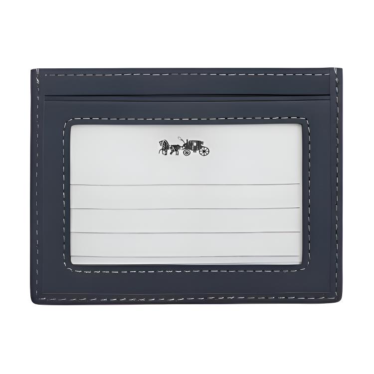 Coach Classic Monogram Leather And Fabric Card Holder Unisex Accessories Denim CDF46-DEN