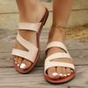 New One-character Slippers Women's Simple Sandals Flat-soled Beach Shoes