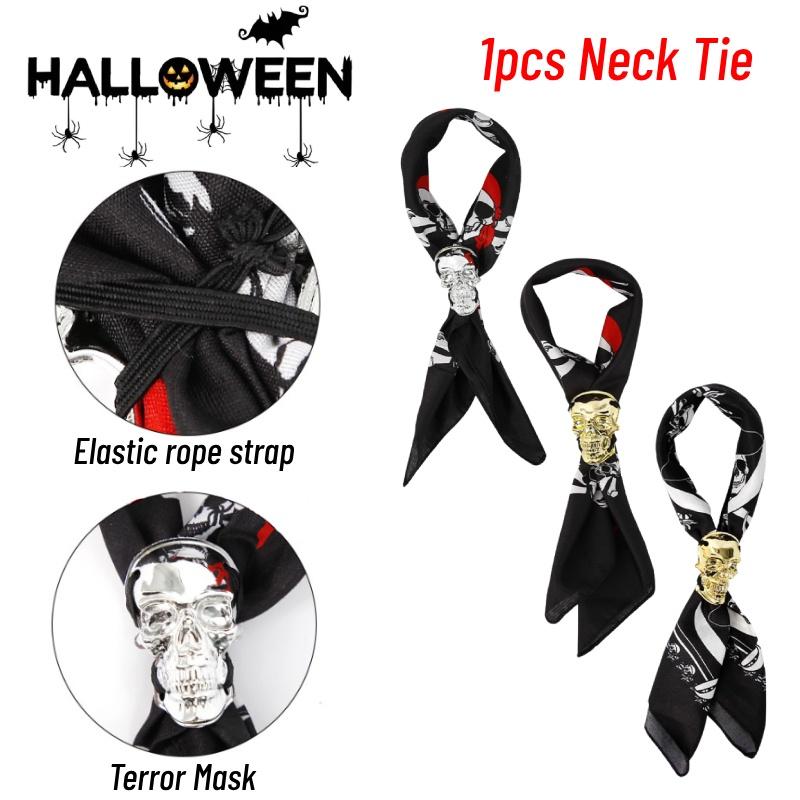 Adults Kids Halloween Pirate Skull Neckties Makeup Costumes Decor Dress Up Props