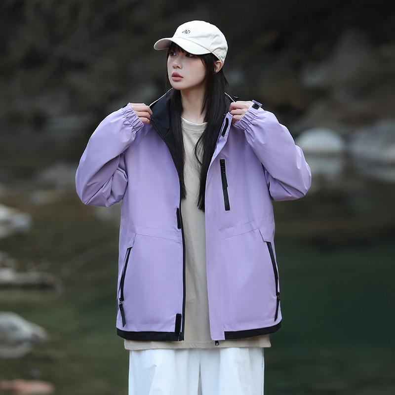 Jacket Three-in-one Jacket for Men, Plus Velvet, Outdoor Mountaineering, Men's and Women's One-piece Set, Removable Windproof and Waterproof