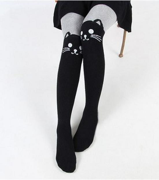 Girls' Thickened Cotton Tights: Autumn & Winter Style, Versatile Spliced Leggings for Children