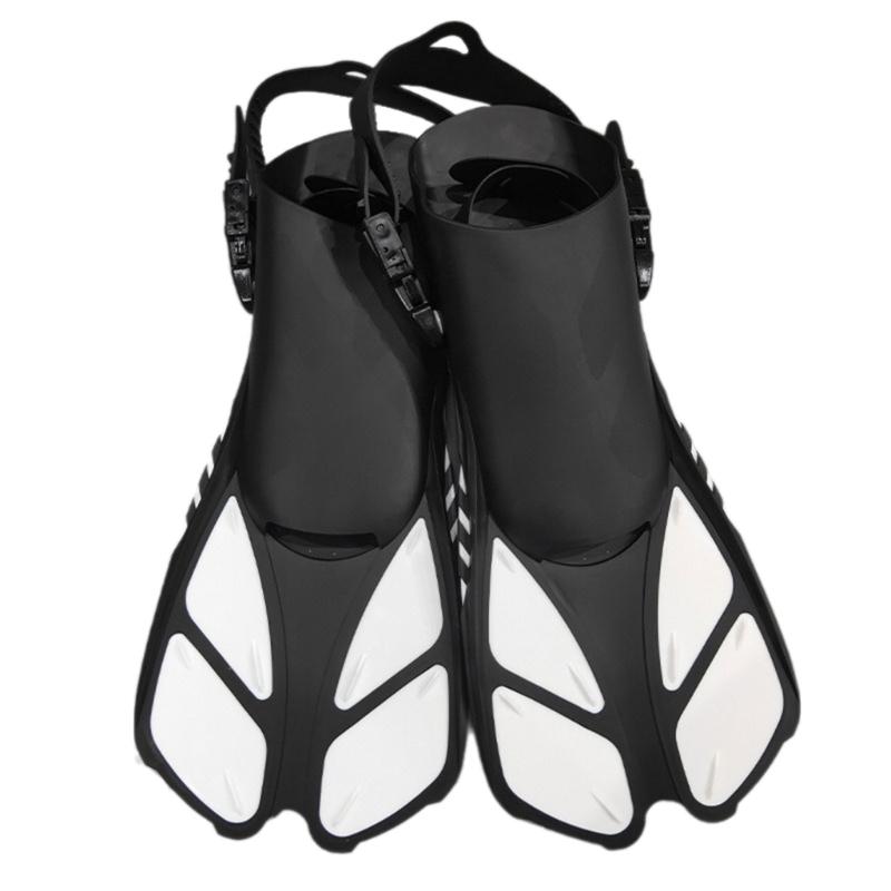 Adjustable Hasps Snorkels Fins Short Swimming Fins Open Heel Swim Flippers for Snorkeling Divings Swimming
