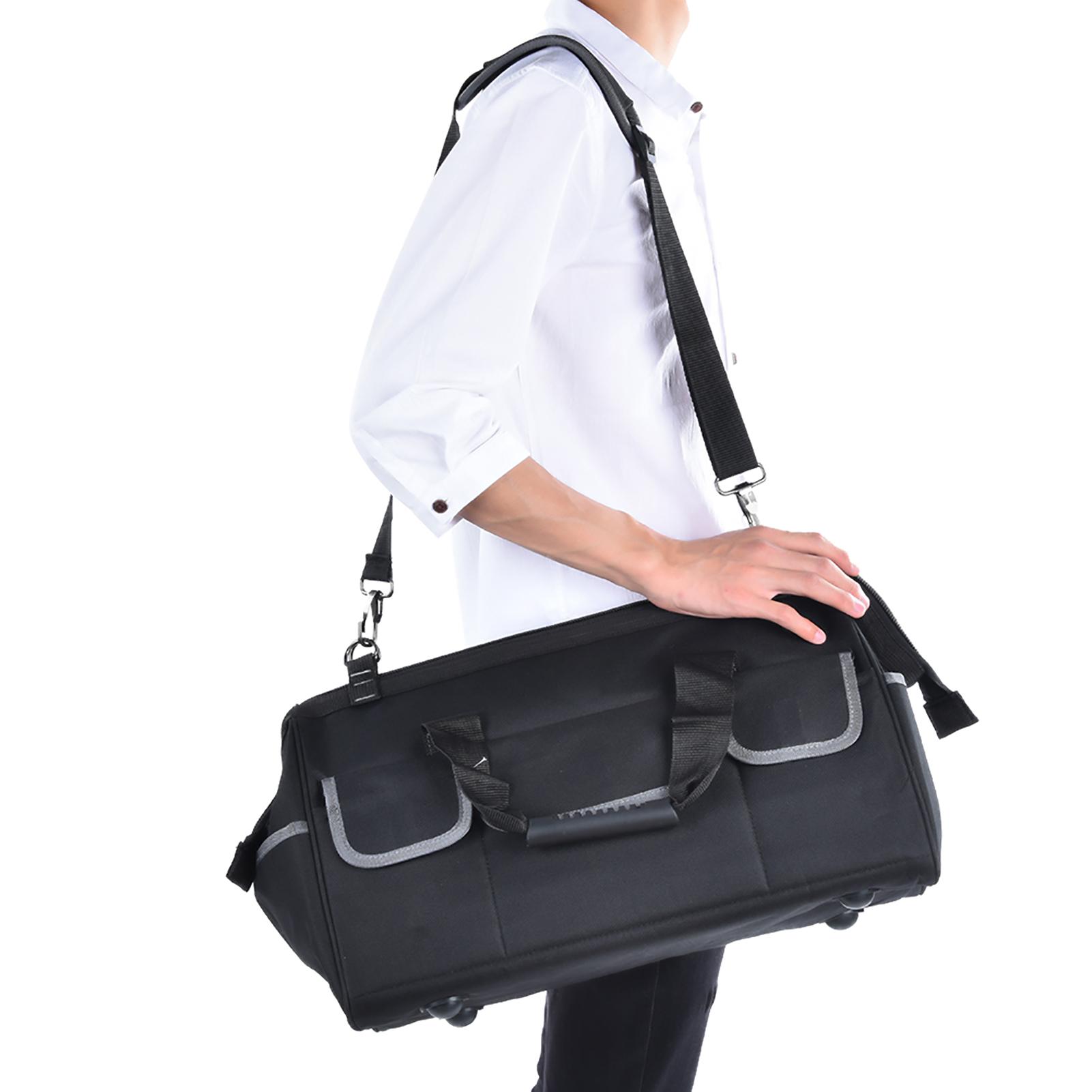 

YILEQI 19-дюймовая сумка для инструментов из ткани Оксфорд серая износостойкая кейс для хранения фурнитуры с плечевым ремнем