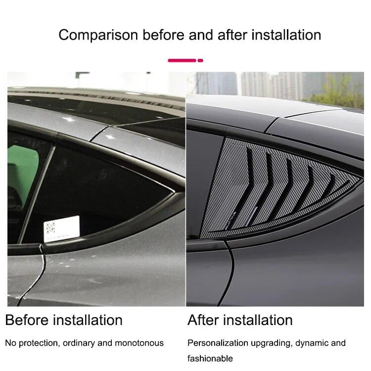 2 buc. Obloane triunghiulare din spate pentru mașină Parasolar triunghiular modificat pentru Tesla Model 3/Y Patch obturator pentru geam din spate ABS Shark Gill