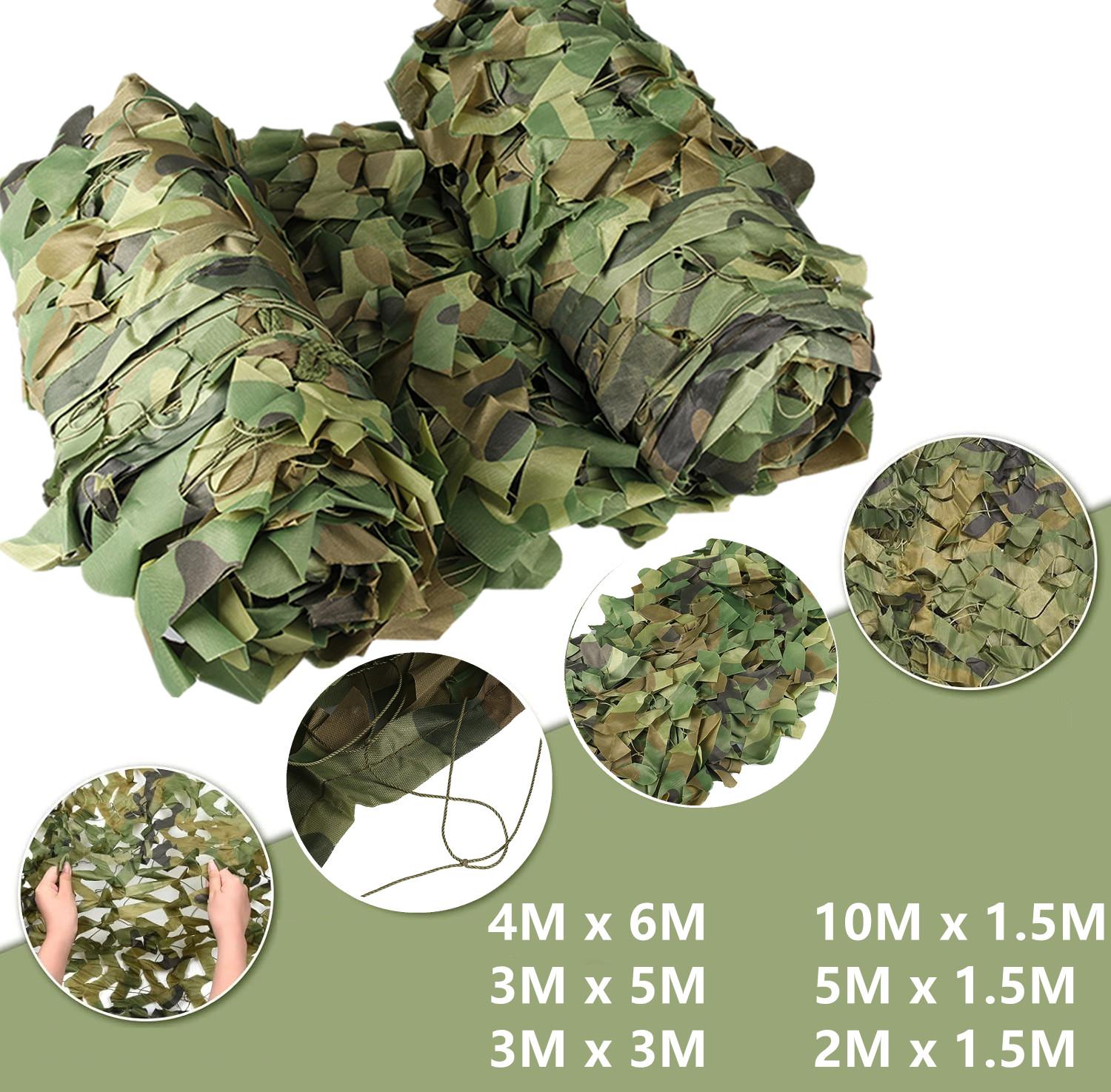 

Camo Netting Hunting Camouflage Net 10Mx1.5M 4Mx6M Woodland Army Training Sunshade Mesh Nets for Camping Military Sun Shelter 2M x 1.5M