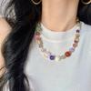 High Quality Natural Purple Lithium Pearl Black Gold Super Seven White Crystal Citrine Duobao Necklace Clavicle Chain