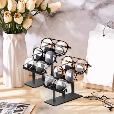 3 Tier Acrylic Sunglasses Display Stand Set of 2 for Durable and Space Saving Eyewear Organization At For Home or Work