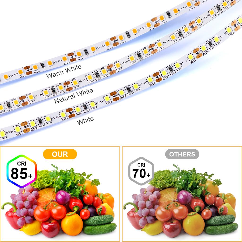 High Bright LED Cabinet Light Strip 12V 2835 Double Layer Copper 5mm PCB Tape DuPont Wire Cable Port DIY Wardrobe Shelves Lamp