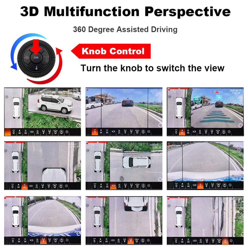 Car AHD 3.5D 360 degree Camera System Driving Panorama Bird View Parking Front Rear Side DVR Kit For Toyota Prado 2012-2020