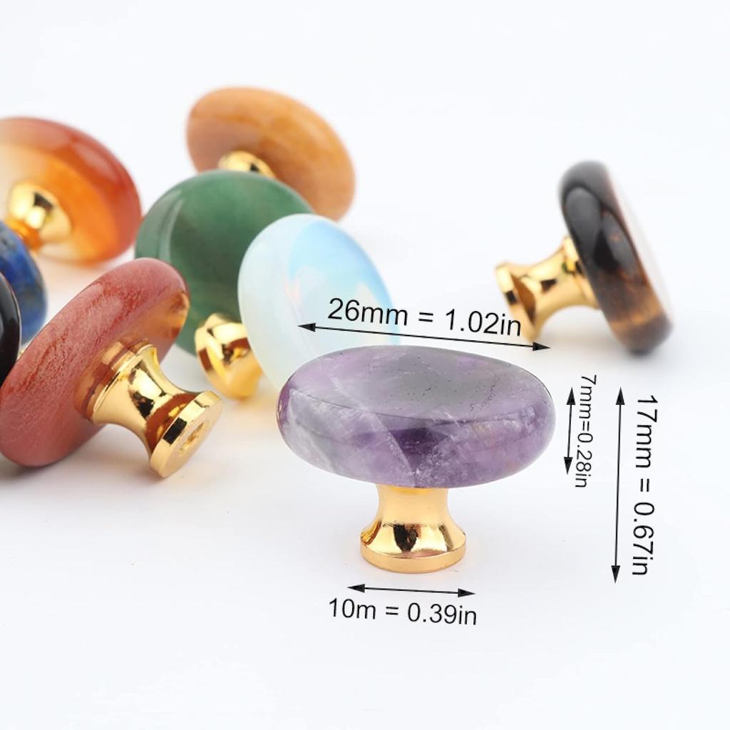 Cabinet Knobs Single Hole Nature Stone Drawer Handles Knobs Cupboard Drawer Pull Kitchen Cabinet Knob 4Pcs 9