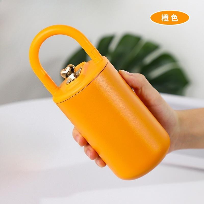 450ml CUP With Handle,Double-layer Stainless Steel Vacuum Drinkware,Solid Color,Vehicle-mounted Thermal Water Bottle 450ml