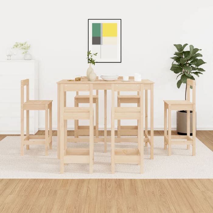 VidaXL Bar Set 7 Pcs Bistro Furniture Set Dining Room Kitchen Pub Furniture Indoor Wood 3124712