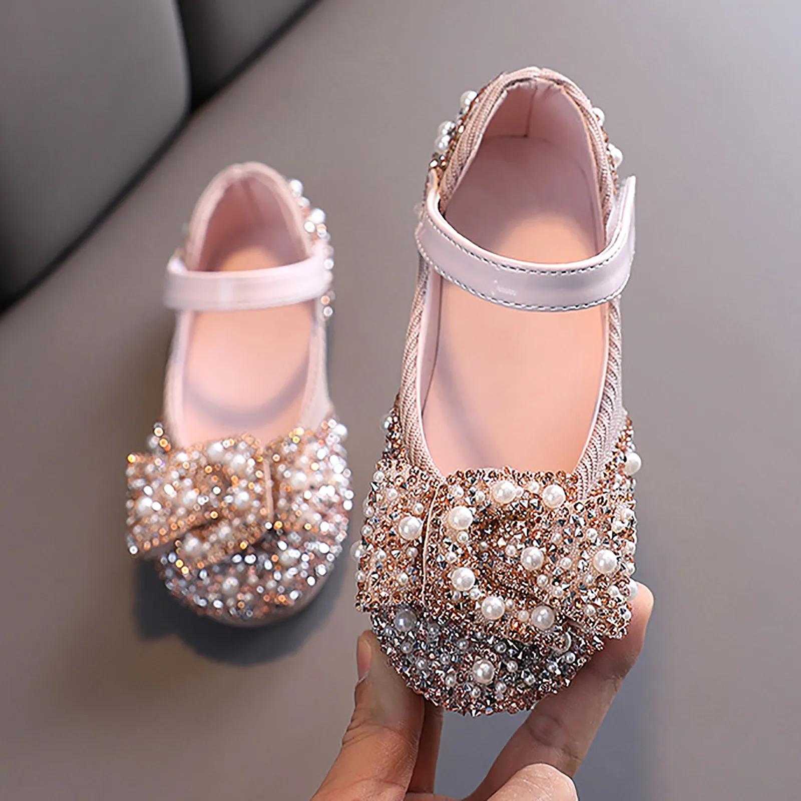 

Sandals Toddler Girl Childrens Shoes Pearl Rhinestones Shining Kids Shoes Baby Girls Shoes Girls Thong Sandals Size 3 36
