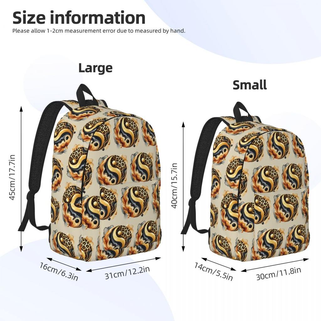 Leopard Yin Yang Luxury Gold Marble Balance Design Backpack Hot Sale Daypack BookBag School Bag Shoulder Bags for Men Women