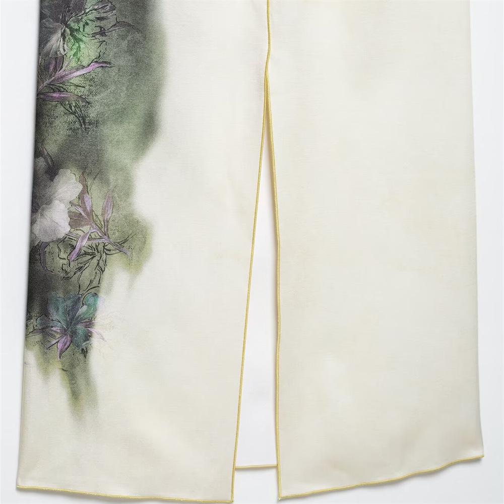 2025 Spring/Summer Women's Tie-Dye High-Waisted A-Line Midi Skirt