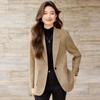Women's High-End Wool Blend Suit Jacket - Autumn/Winter 2025 Slimming Professional Style