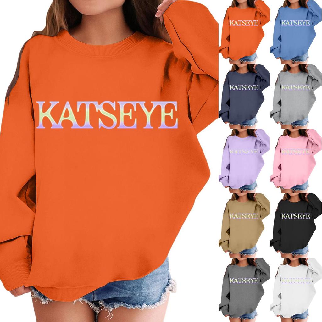 Kids Long Sleeve Printed Neck Sweatshirt Casual Pullover Top for Boys and Girls