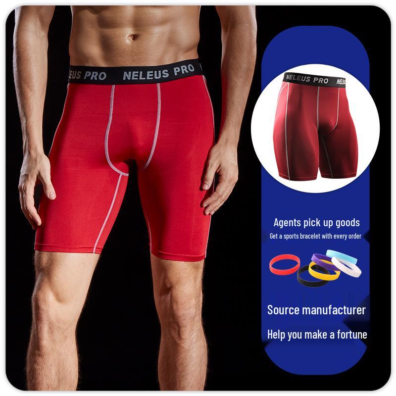 Men's Quick-Dry Sweat-Wicking Tight Shorts - Anti-Chafing Elastic Fitness Base Layer for Running, Basketball, and Training