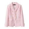 Blazer a tinta unita e a quadri da donna, Giacca da completo in misto cotone poliestere stile urbano, Blazer da pendolare per l'ufficio