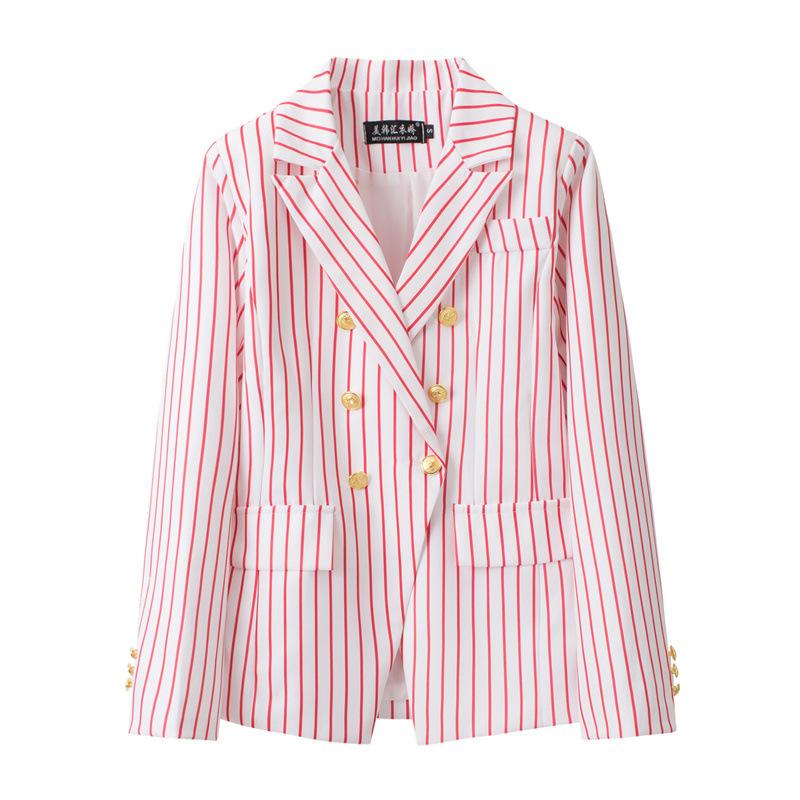 Blazer a tinta unita e a quadri da donna, Giacca da completo in misto cotone poliestere stile urbano, Blazer da pendolare per l'ufficio
