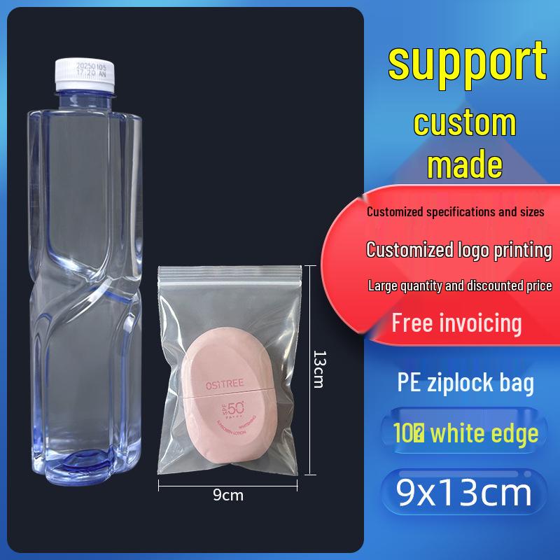 Self-Sealing Thickened Transparent Plastic Food Packaging Bag with Custom Printing