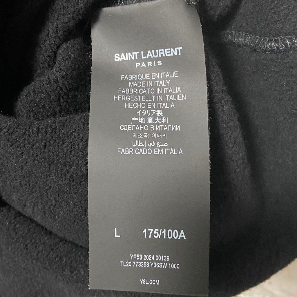 Used SAINT LAURENT PARIS 24SS Hoodie Marine Embroidery Logo Hoodie
