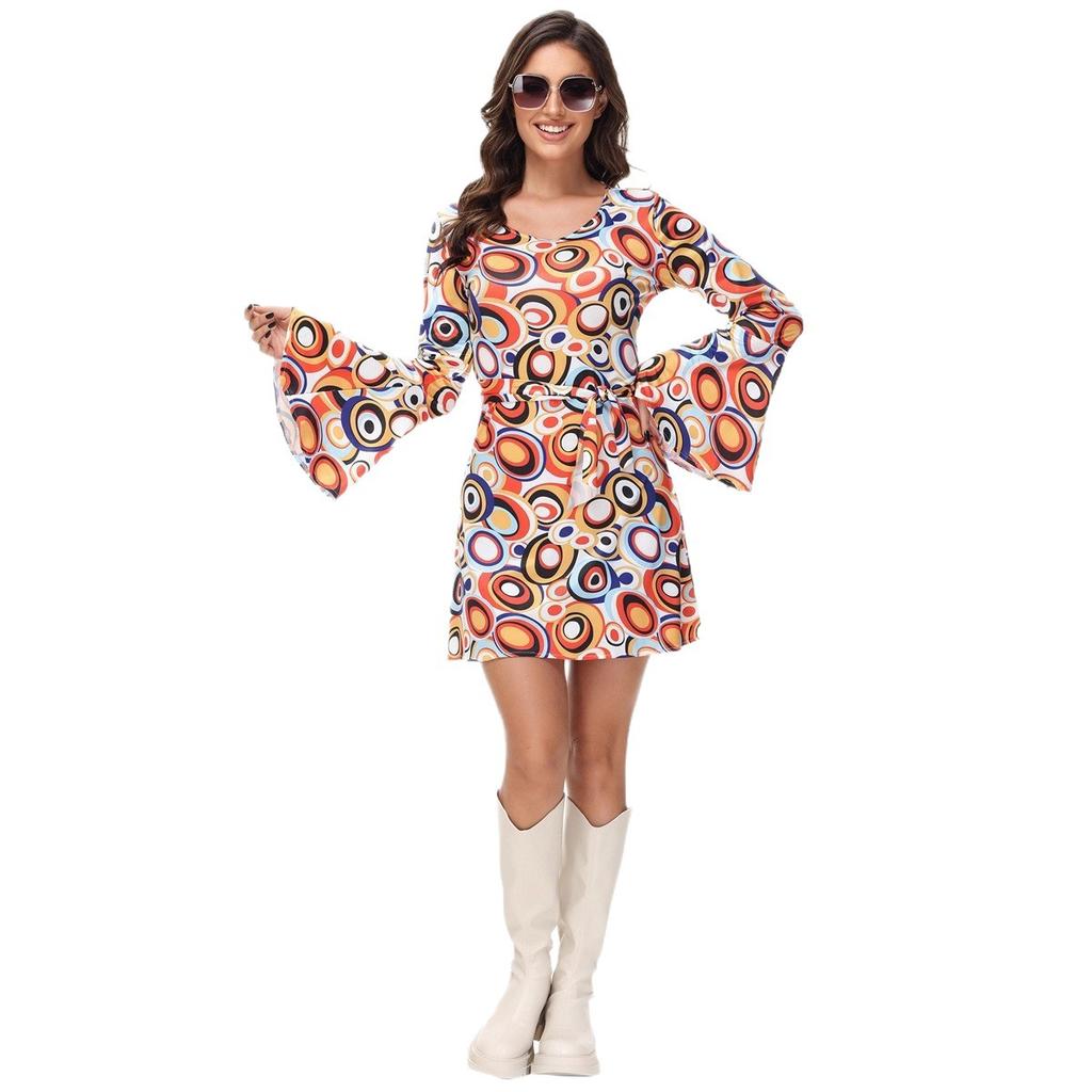 Vintage Nostalgic 80 Disco Couple Hippie Hip Hop Rock Adult Performance Costume