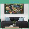 Beautiful Mermaid Princess Canvas Wall Art Cartoon Style Living Room Decor Flower Color