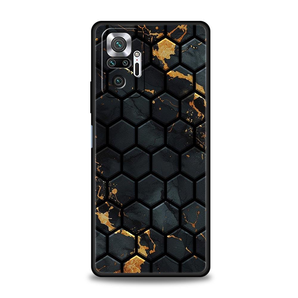 Phone Case For Xiaomi Redmi Note 14 13 12 Pro Plus 5G 9S 9 10 11 4G 14C 13C 12C 10C 9C 9A Soft Cover Honeycomb Pattern