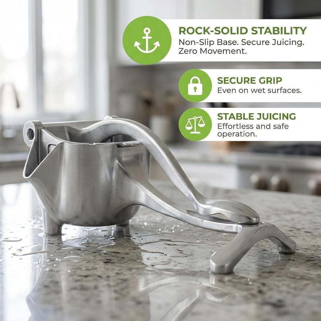 Aluminum Alloy Manual Hand Press Juicer & Lemon Squeezer for Citrus, Orange, Lime - Ergonomic Grip,