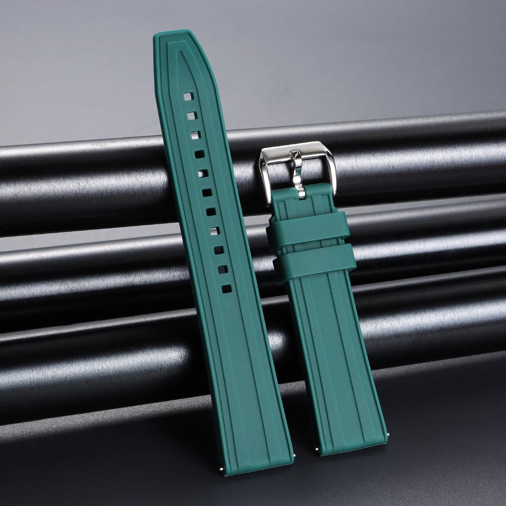 20 22mm Gummi-Uhrenarmband Universelles Armband für Rolex Weiches Silikon Wasserdicht Schnellverschluss Armband Uhrenzubehör