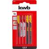Set de lames de scie sauteuse - KWB - 617295 - 5 pièces - Bois et métal - Acier HC S, métal bi