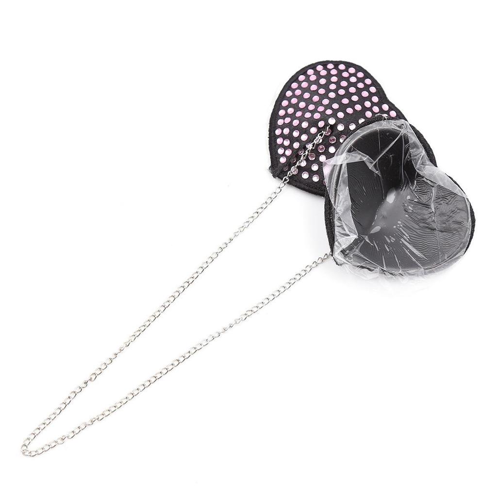 Heart-Shaped Sequin & Star Nipple Pasties with Tassels - Silicone Bra Accessory