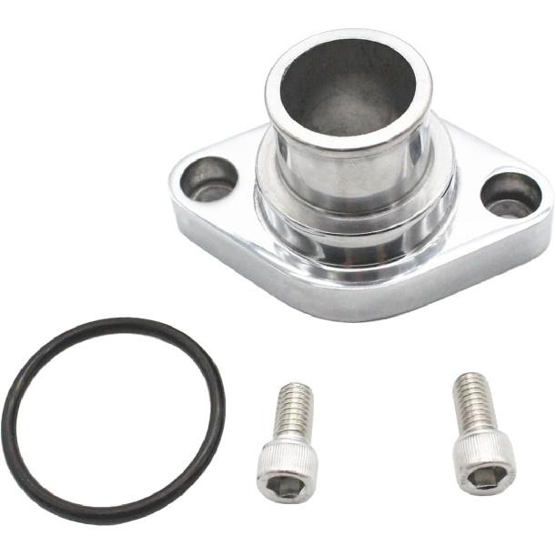 Polished Water Neck Thermostat Housing Gasket Bolts Polished Straight Up
