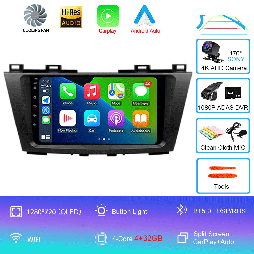 Android 14 Car Radio Multimedia Stereo Video Player For Mazda 5 CW 2010 - 2015 Navigation GPS Carplay 4G WIFI Auto 360 Camera