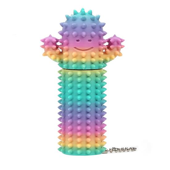Stress Relief Spiky Cactus Fidget Toy Textured PLA Smiling Cactus Toy Portable Travel Cactus Pain Stimming Tool Sensory Toy