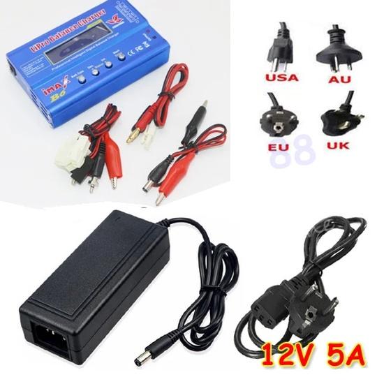 IMAX B6 80W Battery Charger Lipo NiMh Li-ion Ni-Cd Digital RC IMAX B6 Lipro Balance Charger Discharger + AC POWER 12V 5A Adapter