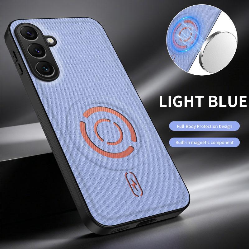 For Samsung Galaxy A37 A57 A56 A36 A26 A55 A54 A18 A17 A16 A15 A14 5G A06 A07 Phone Case Magnetic Weave Texture Back Cover