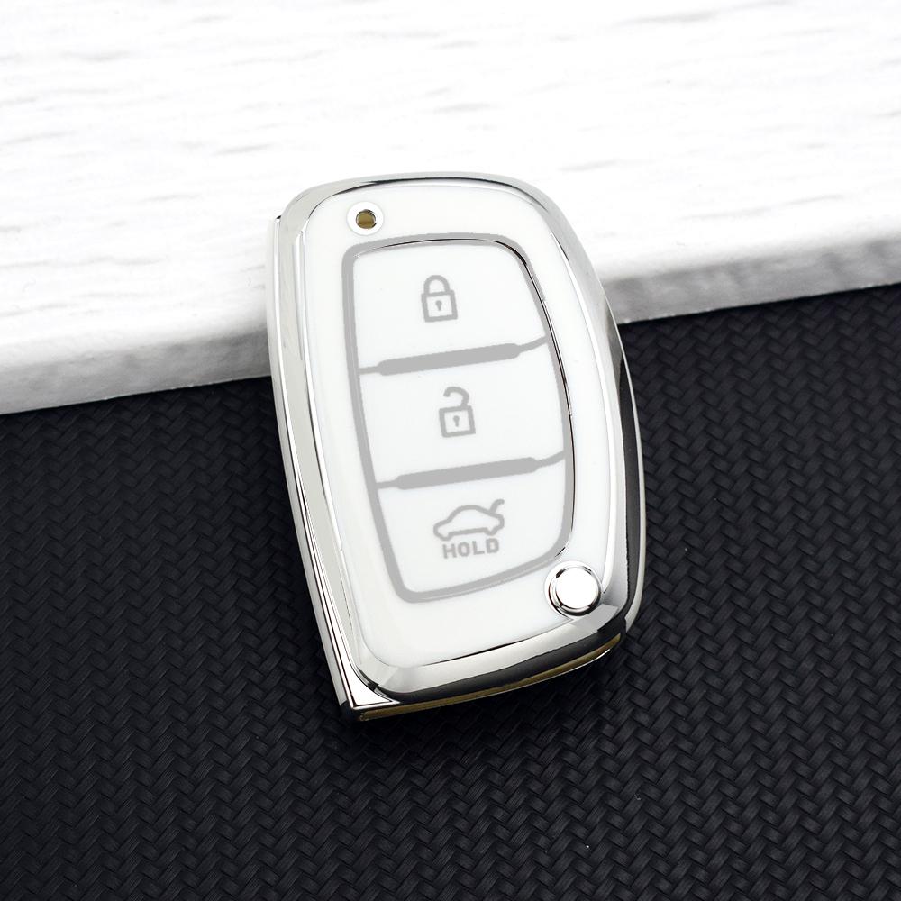 3 Button TPU Car Smart Key Case Cover Fob for Hyundai Elantra Sonata Tucson Creta Santa Fe Ix35 I30 Ix45 I20 I10 Accent Keychain