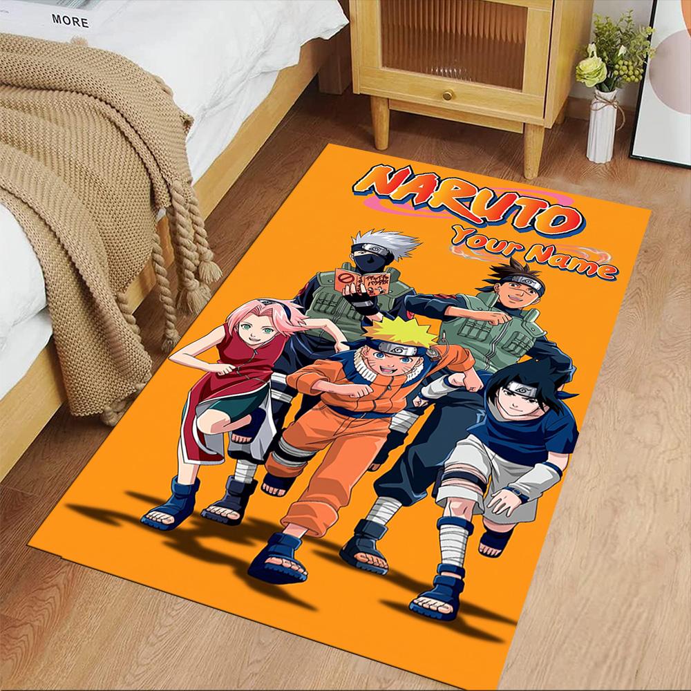Naruto Character Customizable Name Floor Mat Perfect for Balcony Dormitory Outdoor Playrooms Antislip Carpet Office Home Decor