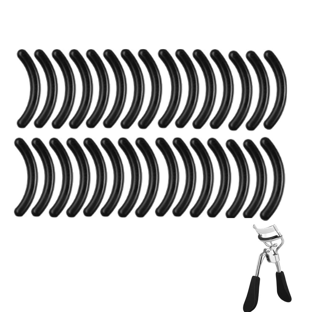 Bookwarm Eyelash Curler Replacement Rubber Pads and Durable Silicone Replacement Black (30-Piece Set) - Flexible, Resilient, Pads, (Black 30)