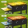 Stainless Steel Wind Guard 17/22/28/36-Inch Griddle Wind Screen Heat-Resistant BBQ Shield Durable Outdoor Cooking Versatile