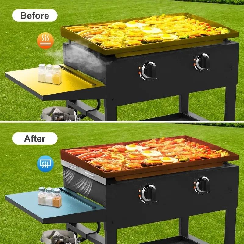 Stainless Steel Wind Guard 17/22/28/36-Inch Griddle Wind Screen Heat-Resistant BBQ Shield Durable Outdoor Cooking Versatile