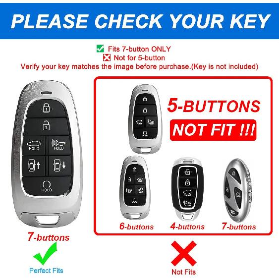 for Hyundai Key Fob Cover with Keychain, Premium TPU Key Case shell for 2024   Hyundai Sonata, Santa Fe, Nexo, Tucson Remote Smart Car Key Fob