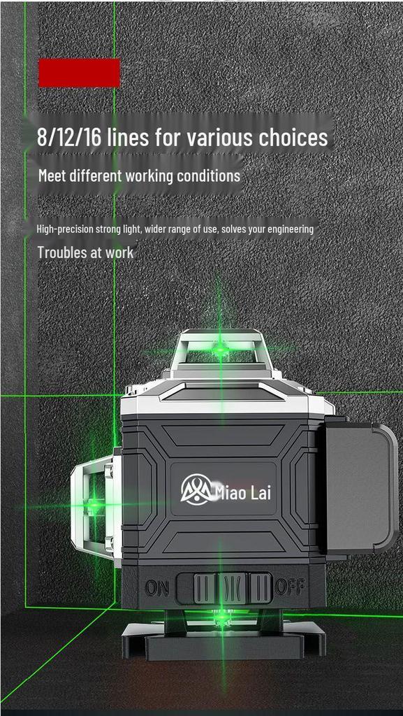 Germany Green Laser Level: 12-16 Lines, Infrared, Automatic, Wall & Floor-Mounted Instrument