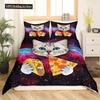 3D Cat Cute Kitten Pattern Duvet Cover Cat Kids Bedroom Decoration Cat Bedding Set For Women Girls Boys Gifts With Zipper 3Pcs