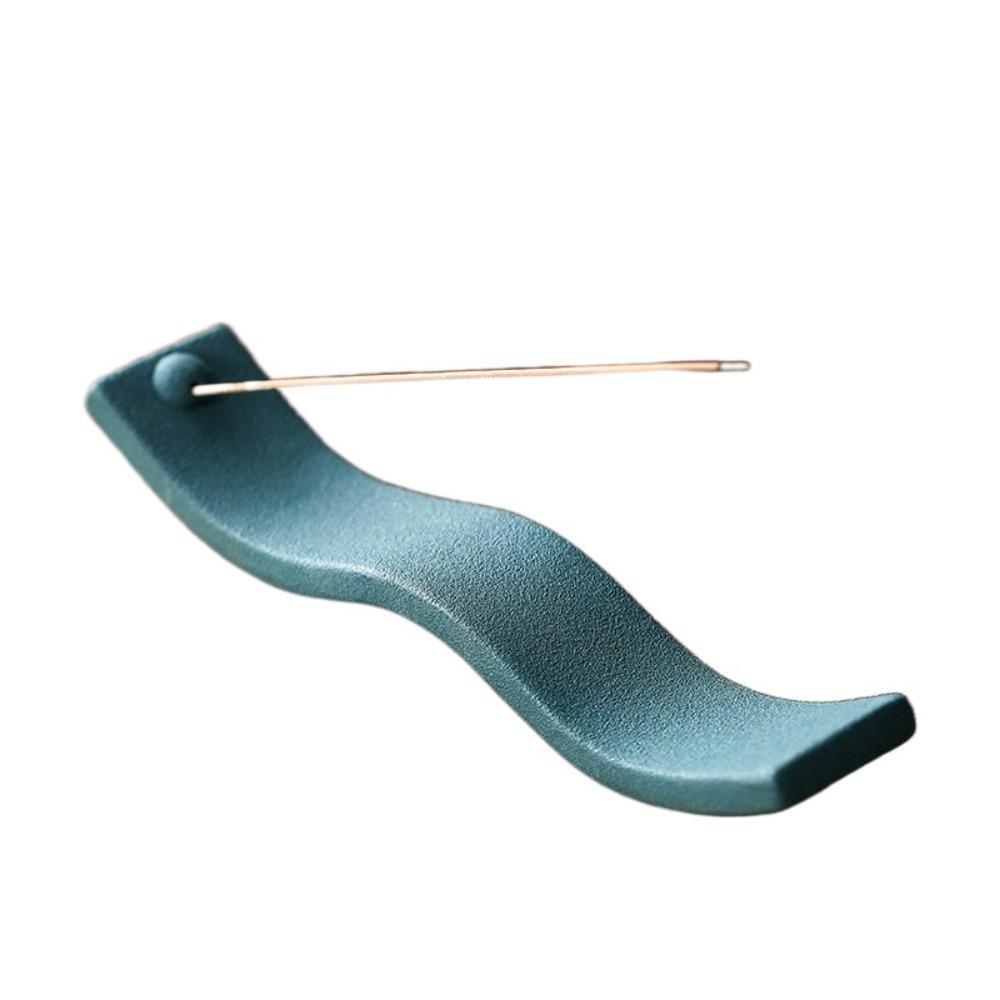 

Handicrafts Incense Stick Holder Rough Ceramic Lying Incense Stick Incense Burner Thread Design Handmade Home Ornament зелений