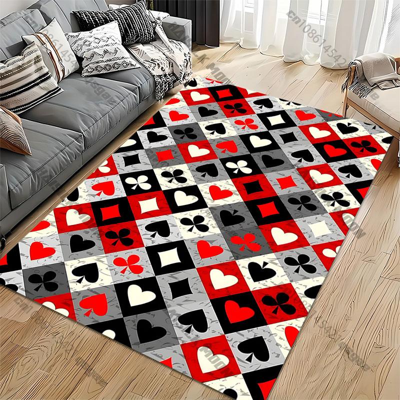 Playing card suit pattern carpet Yoga living room room decor children's crawling mat doormat area rug games mat