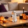 Modern Halloween Decor Cute White Ghost Resin Figurine, Miniature Figurine Decoration, Matte Spooky Desk Accessory Finish Tabletop Statue for