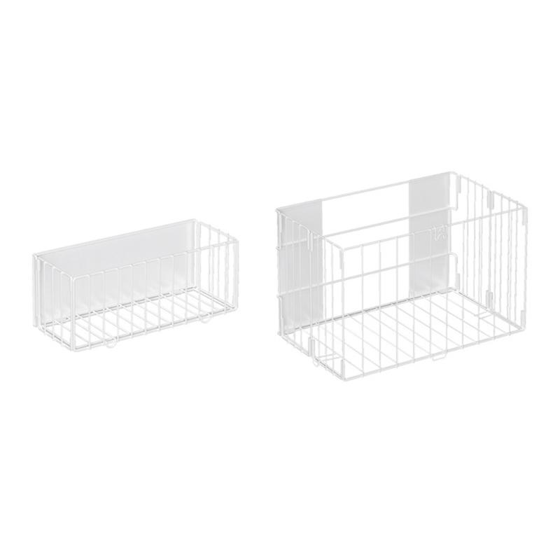 

Foldable Metal Mesh Hamper Magnetic Wall Mounted Laundry Basket For Closet Organization Without Drilling Tools белый